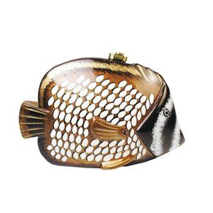 Sandy Snapper Handmade Acacia Wood Clutch